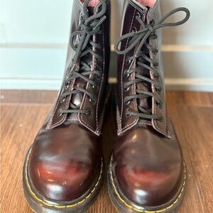Dr. Martens Brown Combat Boots with Air-Cushioned Sole